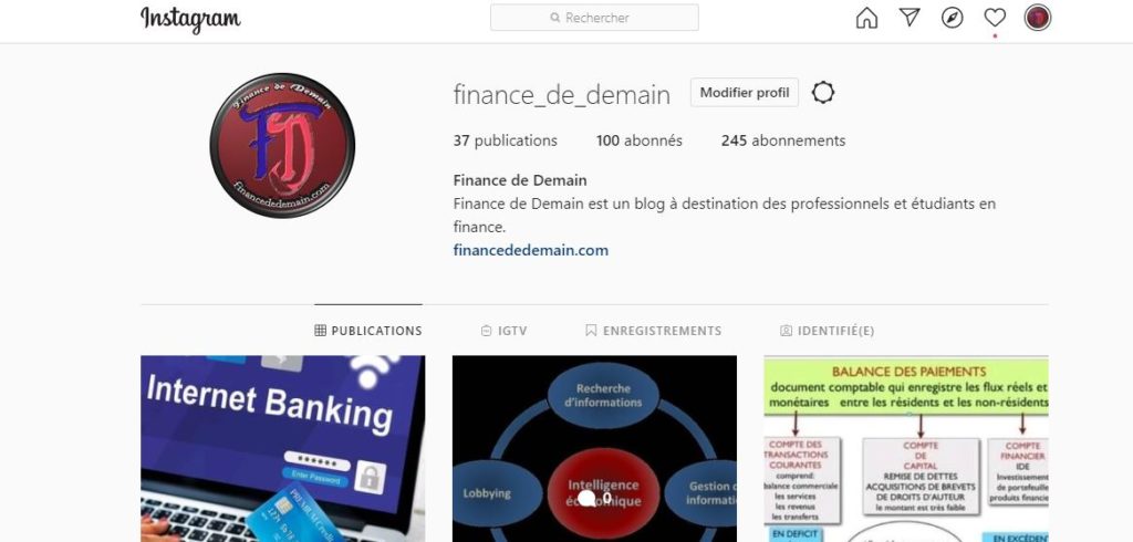 instagram de finance de demain