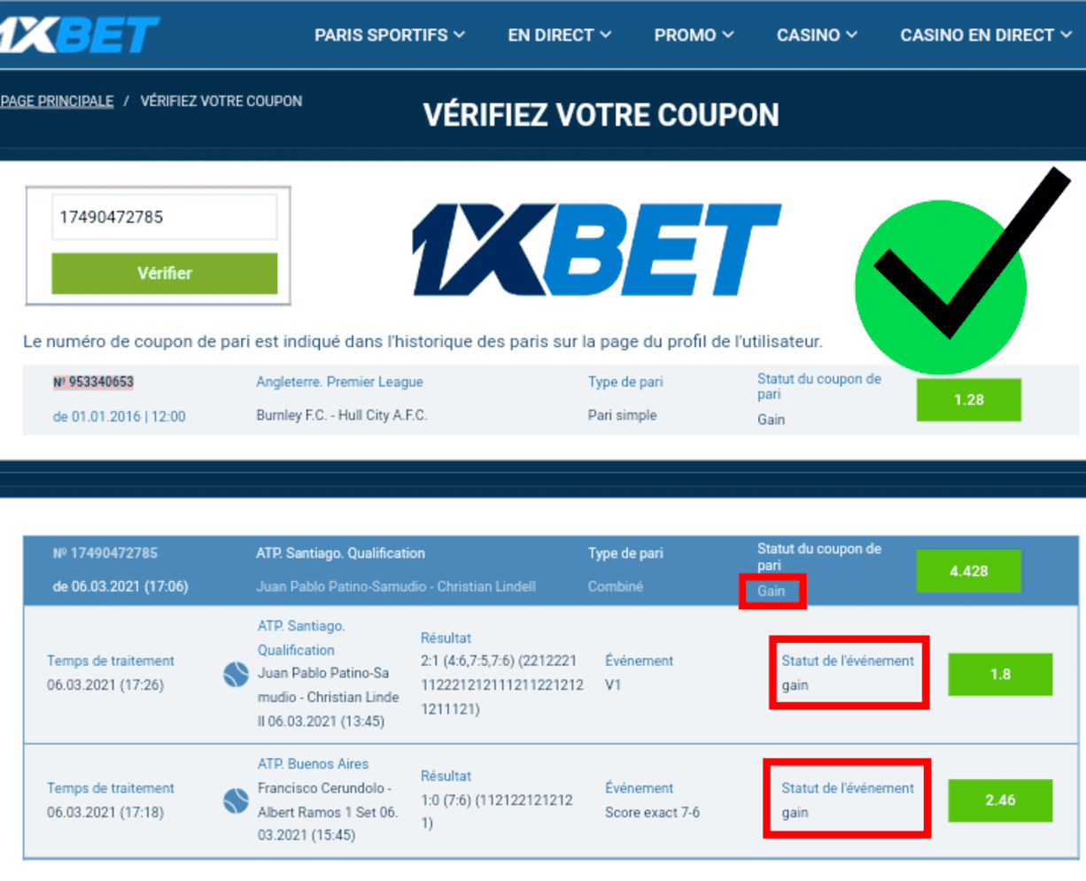 1xBet coupon: how to check and make one?