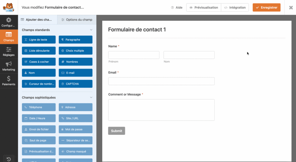 formulaire WPForms 