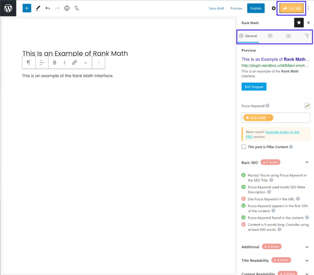 user interface rank math 1